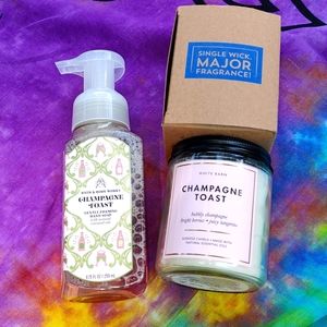 Bath and Body Works Champagne Toast hand soap and single wick candle 😍